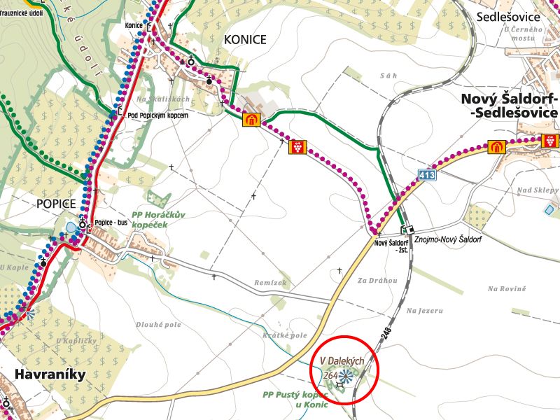 Lokalita Pustý kopec u Konic - mapa (MAPYCZ) 