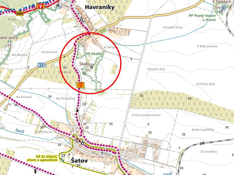 Lokalita Skalky - mapa (MAPYCZ) Lokalita Skalky - mapa (MAPYCZ)